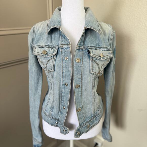 Juicy Couture Faded Blue Denim Jacket - Picture 1 of 9